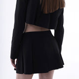 バックルキープリーツスカート/0 2 buckle key pleated skirt - BLACK