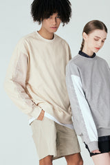 スリーブコントラストスウェットシャツT60/Sleeve Contrast Sweatshirt T60 Cream
