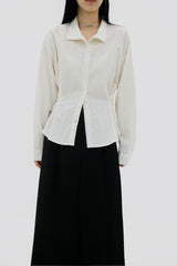 スリムボタンシャツ/Slim button shirt (2color)