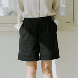 ユニセックスカフハーフパンツ/unisex cuff half pants black