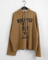 ワットエバーナッピングVネックボクシーレタリングフーディーTシャツ