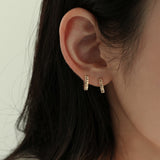 [single earring]14K gold one touch stripe earring (6679717183606)
