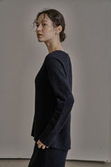 ウール Vニット/WOOL V-KNIT_CHARCOAL
