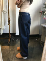 ワイドフィットデニムパンツ / WIDE FIT DARK BLUE DENIM PANTS [17789]