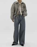 ベルクロルーズワイドパンツ / Velcro loose wide pants (2color)