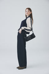 ボウクル2WAYジップアップニット / Boucle 2way Zip-up Knit [Navy]