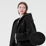 チェリーフリースフーディー付きジャンパー / CHERRY FLEECE HOODIE JUMPER [BLACK]