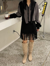 Oblique crop cardigan 