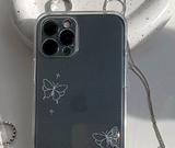 バタフライフレームホワイトフォーンケース / Butterfly Frame White Phone Case