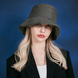 Wide brim wash bucket hat GRAY