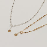 シルバーボールチェーンネックレス(スペアチェーン)/SILVER BALL CHAIN NECKLACE(CHOKER) (925 silver+gold plated / spare chain)