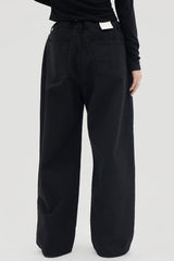 ストリングフリーサイズブラックパンツ / String free size black pants