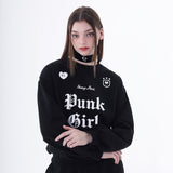 パンクガールスウェットシャツ/0 8 punk girl sweatshirt - BLACK