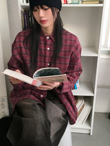 [UNISEX] ディッキーズビンテージチェックブラッシュドアウター長袖シャツ
