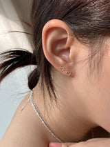 [92.5silver] ドットハートピアス