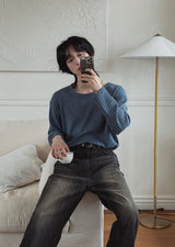 フェアラウンドUネックニット (3 color)