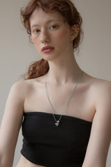 ハートポイントメランジストリングネックレス/Heart point melange string necklace