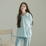 FLEECE COLLARED POLO SHIRT (LIGHT BLUE) (6645972598902)