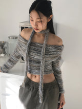 【マフラーセット】ミケルボカシオフショルダーアンゴラニット