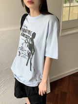 ボンツープリントオーバーフィット半袖Tシャツ