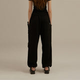 デストロイドデニムスウェットパンツ/Destroyed Denim Sweatpants_Black