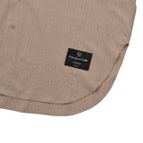 [UNISEX] Logo Applique Linen-Blend Baseball Shirt (Camel)