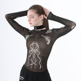 nunウィズガンタトゥートップ/0 6 nun with guns tattoo top - BLACK