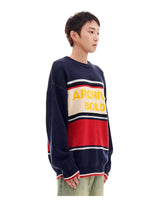 AB STRIPE PANEL KNIT (NAVY)