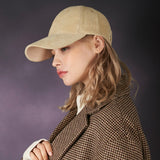 Gold point corduroy over fit ball cap CREAM
