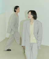 UNISEX PINTUCK STITCH WIDE PANTS W - LIGHT BEIGE (6689418150006)