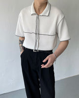 DL ステッチVネックカラーニットウェア / DL Stitch V-Neck Collar Knitwear (2 colors)