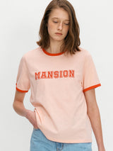 マンションバインディングTシャツ / Mansion binding tee - Peach