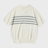シリンダライン ハーフスリーブカラーニット/CYLINDER LINE HALF SLEEVE COLLAR KNIT (IVORY)