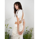 バックレースアップトラックトップ / BACK LACE-UP TRACK TOP - WHITE