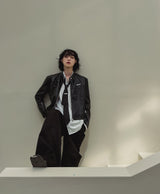 [MADE] Oubly leather racer jacket (2 color)