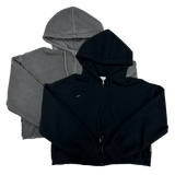 Cut-Off Cutting Hooded Zip-Up
