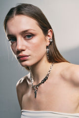 NO.317 [BLACK] GEOMETRY HEART EARCUFF