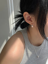 [92.5silver] クラックワンタッチピアス