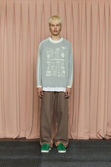 TIE-DYE BLOCK DENIM PANTS / BROWN