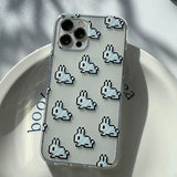 Rabbit Pattern - Pixel Rabbit Phone Case