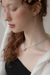 ハートポイントメランジストリングネックレス/Heart point melange string necklace