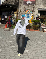 ダーティースナップワイドデニムパンツ