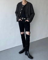 スリムフィットブラックラディッシュジーンズ / MZ237 Slim Fit Black Radish Jeans ( S ~ XXL )