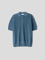 LMNカラーリングハーフジップアップハッチ半袖ニット/LMN Cooling Half Zip-Up Hachi Short-Sleeved Knitwear (9 colors)