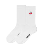 CHERRY LOGO STANDARD SOCKS [WHITE]