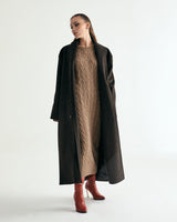 ALPACA CABLE KNIT MUFFLER & ONEPIECE SET - COCOA (6635997102198)