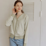 SMALL STRIPE CARDIGAN_OLIVE (6600101658742)
