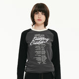 キルシーレタリングラグランTシャツ／KIRSH LETTERING LAGLAN T-SHIRT [BLACK]