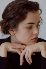 [14K] Leaf One-touch Earrings