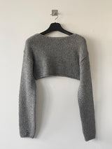 レイヤーボートネックショートニット